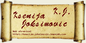 Ksenija Joksimović vizit kartica
